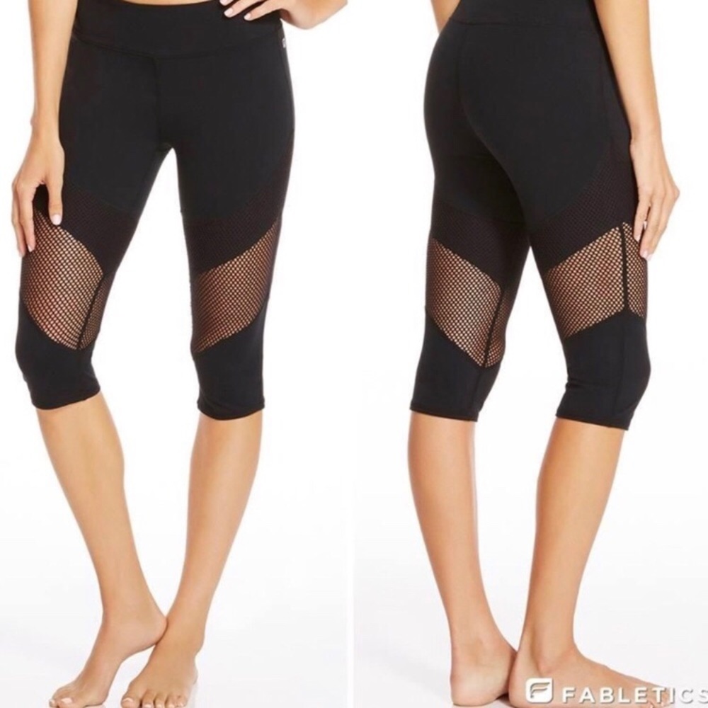 Fabletics Rhodes Black Net/ Mesh Crop - image 1